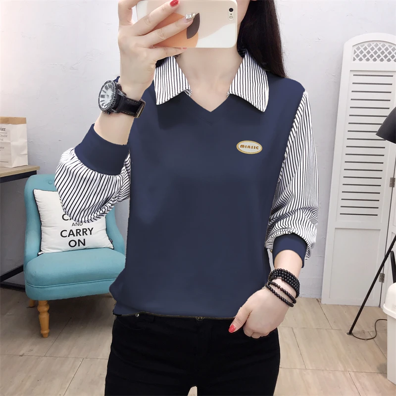 2025秋冬假两件套头卫衣女士条纹休闲百搭打底上衣学院风减龄女装