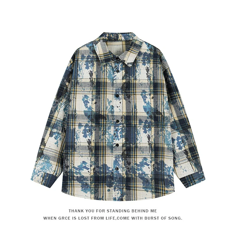 秋季新款长袖衬衣翻领宽松休闲衬衫单排扣夹克外套男女款百搭