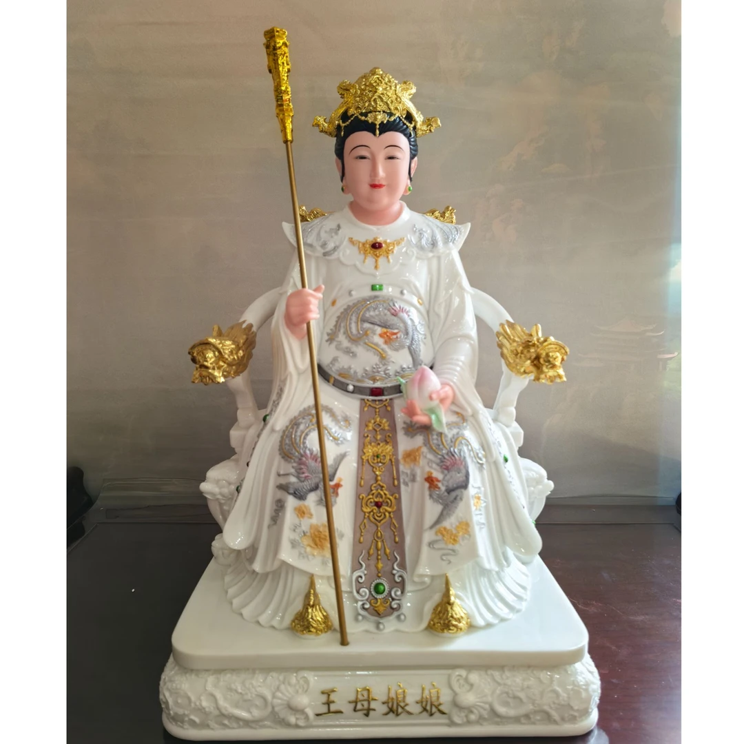 玉帝王母娘娘陶瓷树脂像体手工彩绘家用神像工艺品西王母摆件