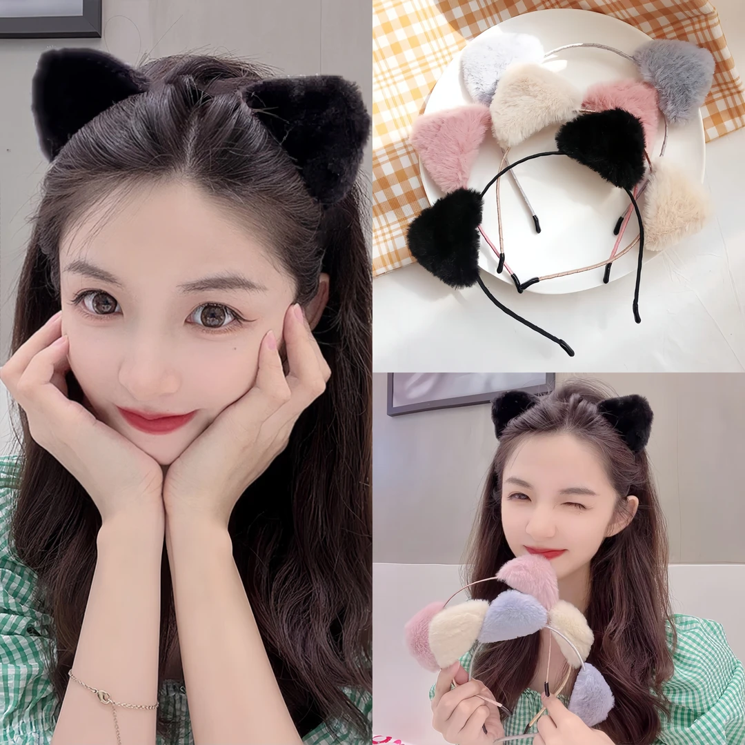 可爱猫耳朵发箍女洗脸毛绒绒发卡超萌少女新发饰发带头箍头饰