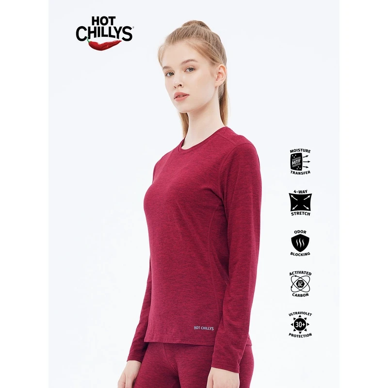【新桃皮4.0】Hotchillys热椒女士户外功能运动装吸湿排汗保暖上衣
