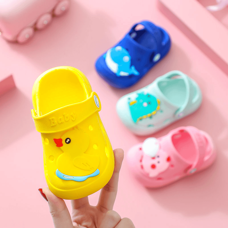 儿童拖鞋夏季男童室内防滑家用卡通女宝宝软底幼儿包头凉拖洞洞鞋