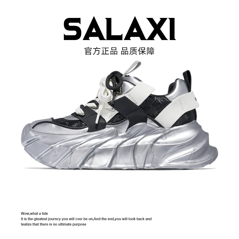 SALAXI 【情侣款】原创设计2024新款情侣透气运动休闲厚底老爹鞋