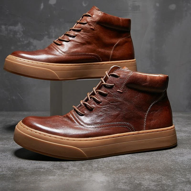 新号特价款 马皮秋冬季新款男鞋真皮广州短靴板鞋加绒休闲皮鞋男