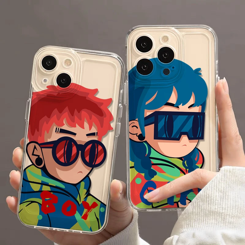 朋克少女情侣款适用苹果华为vivo小米oppo手机软壳iPhone15/14/13