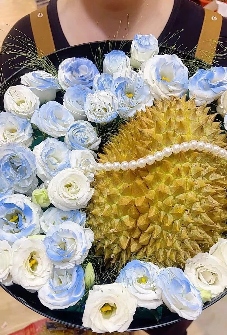 鲜花款空运金枕榴莲礼盒--都是当天品牌榴莲