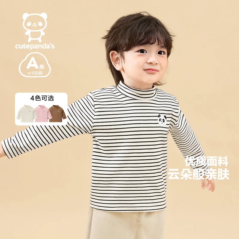 【现货】婴儿衣服德绒半高领打底衫长袖T恤冬装秋冬宝宝上衣Y8996