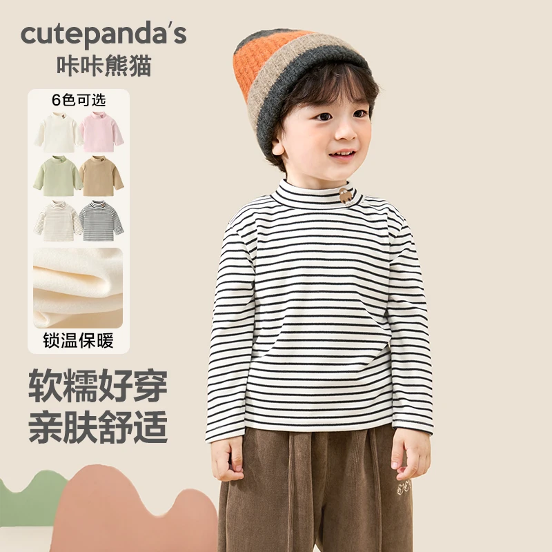 【萌娃冬装】【现货】婴儿衣服德绒半高领打底衫秋冬儿童保暖Y8998