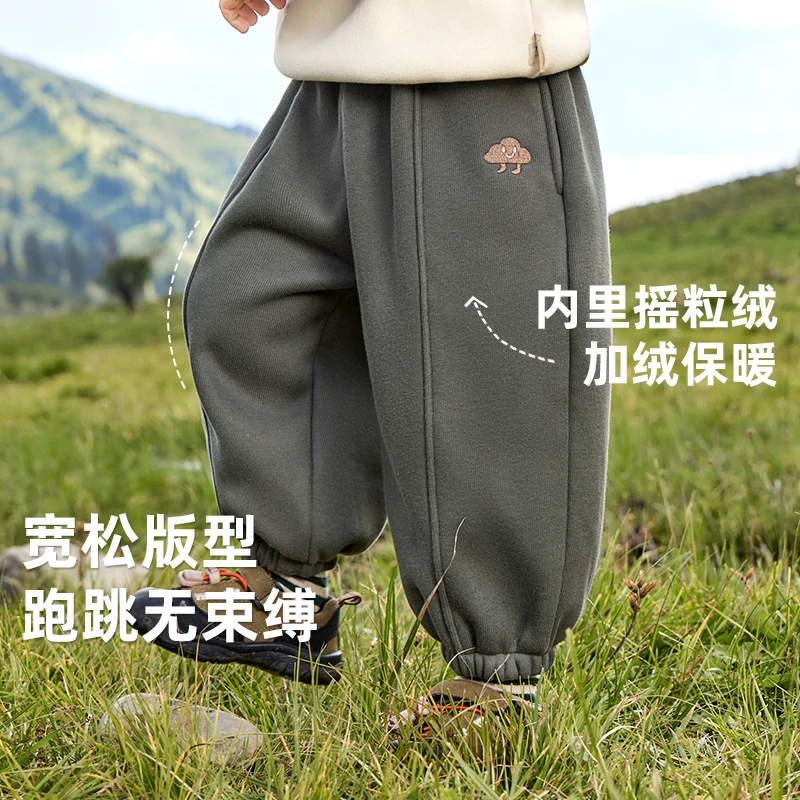 【现货】婴儿摇粒绒加绒长裤子冬装秋冬儿童宝宝加厚运动裤Y9131