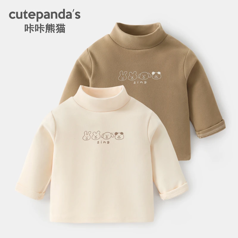 咔咔熊猫打底衫合集半高领长袖T恤婴儿秋冬季衣服男童女宝宝上衣