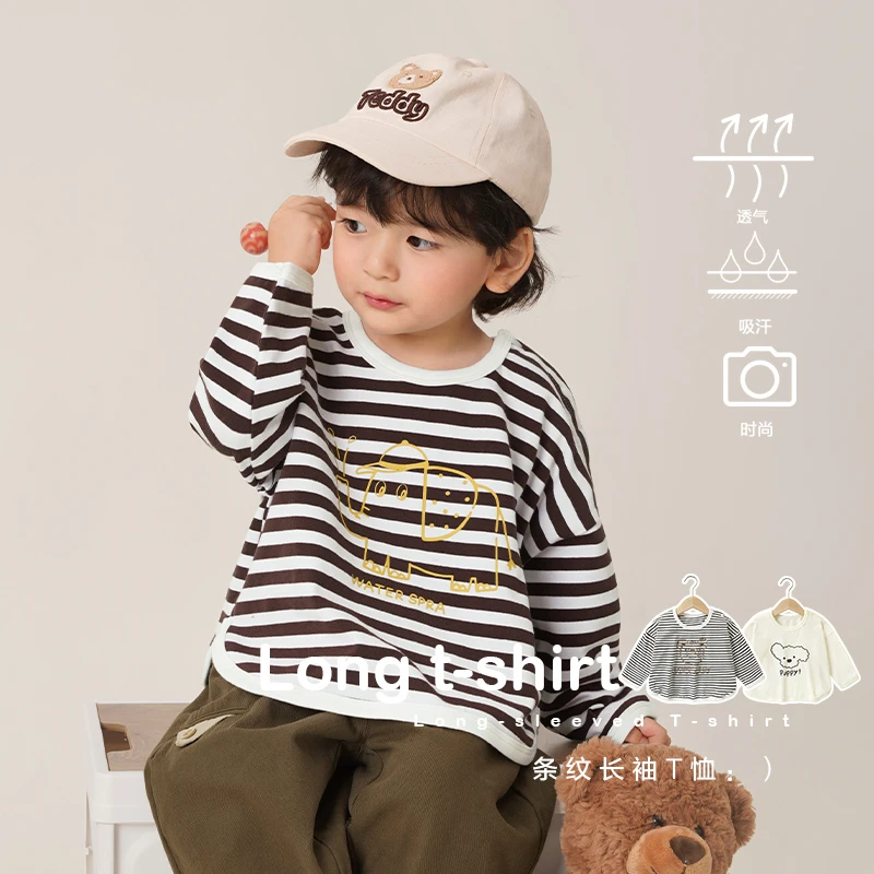 【现货】婴儿衣服男童休闲长袖T恤秋装春秋打底衫儿童小童上衣Y8284