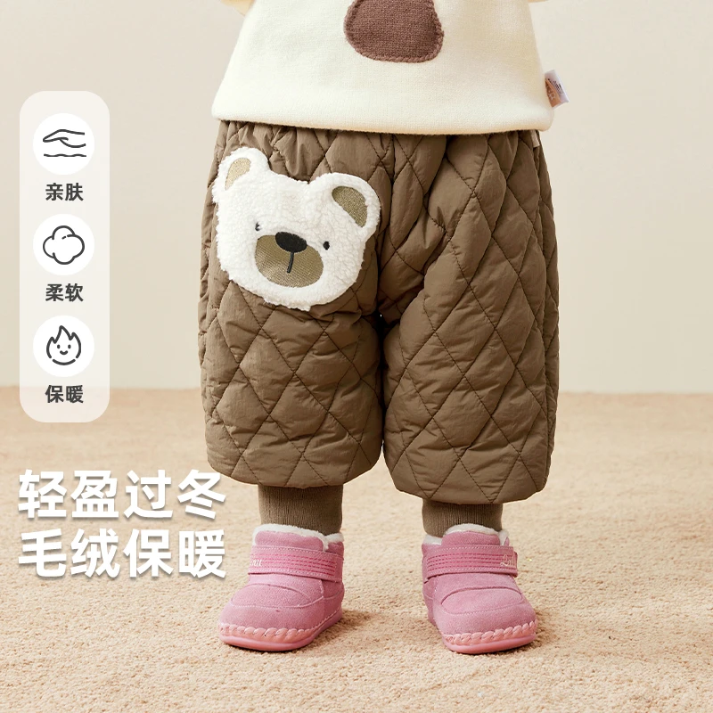 【现货】婴儿加绒长裤子冬装秋冬女童宝宝小童加厚保暖棉裤Y9267