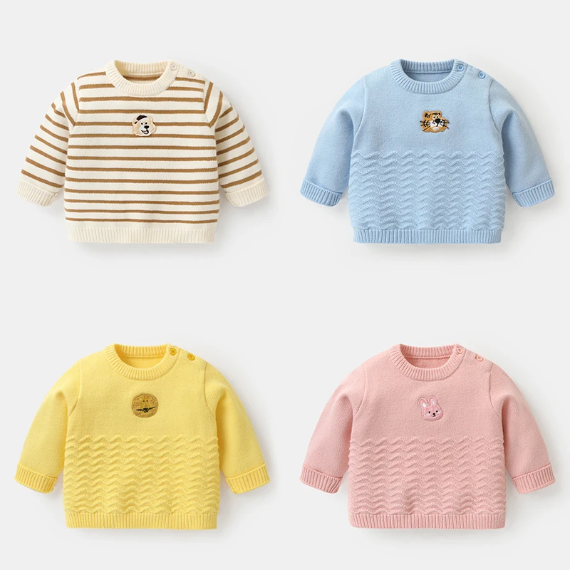 【现货】婴儿衣服休闲圆领毛衣冬装秋冬儿童小童保暖上衣Y8101