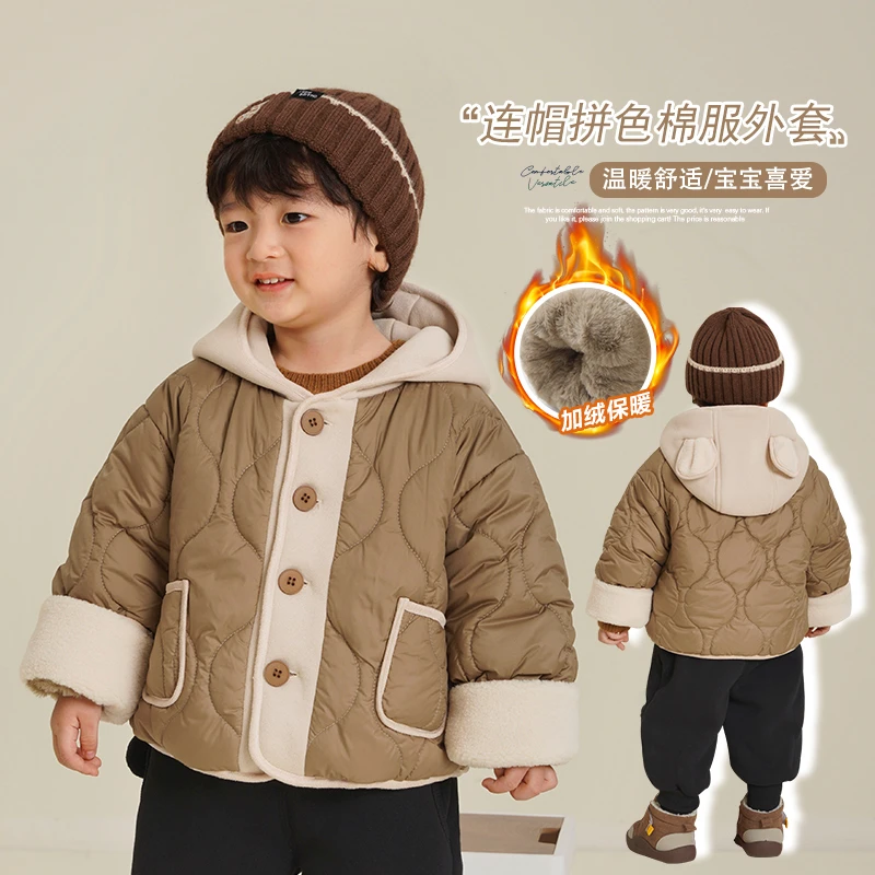 【现货】婴儿衣服连帽外套冬装秋冬男童女宝宝保暖上衣Y8201