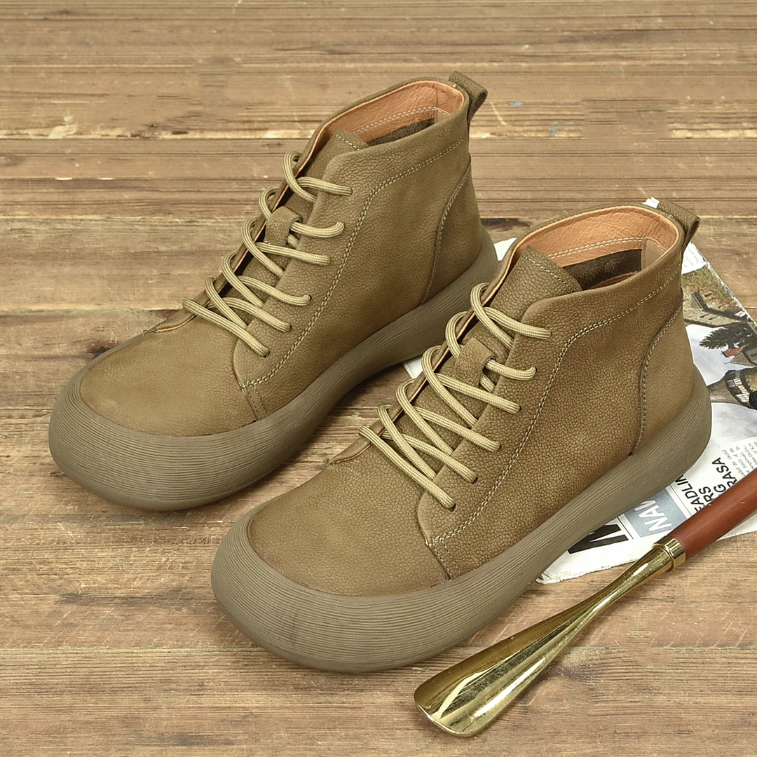 冬季新款复古百搭包头厚底新款头层牛皮休闲马丁靴户外男鞋-9987