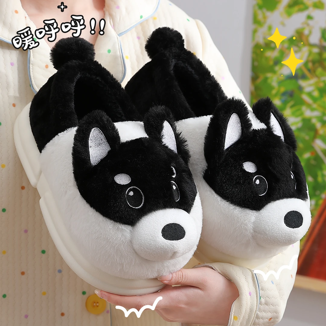 安尚芬 孕妇可爱棉鞋厚底防滑外穿冬季保暖包后跟软底毛绒月子鞋