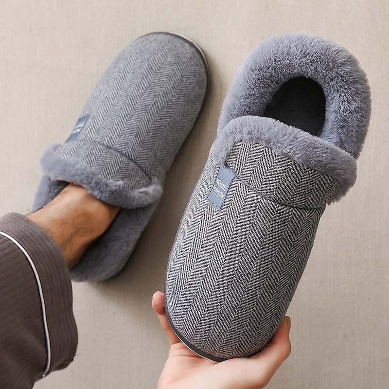 中老年人防滑棉拖鞋冬季2023新款老式加绒加厚踩屎感男士棉鞋冬天