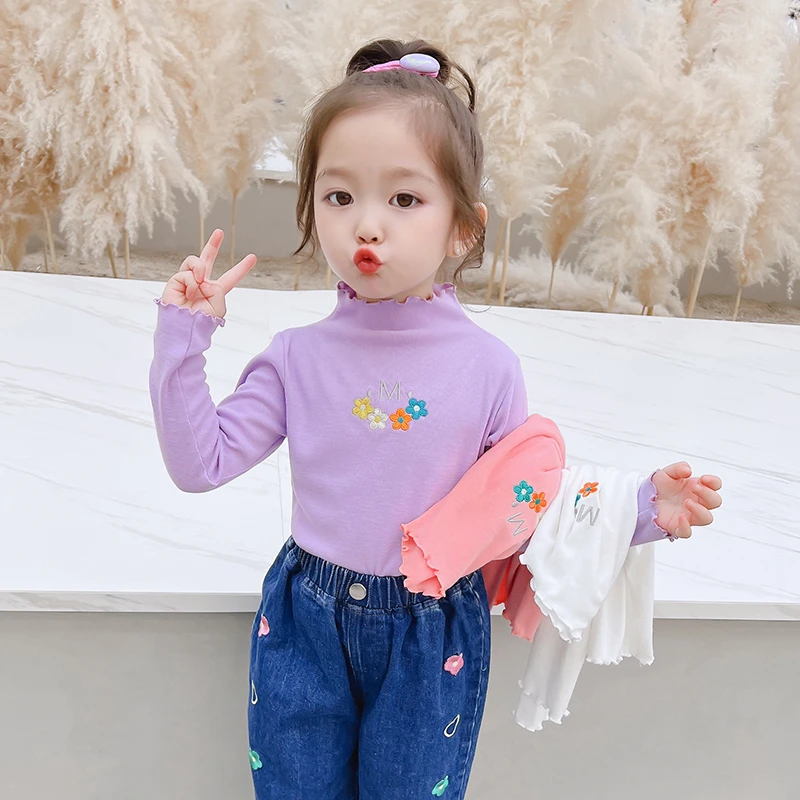 97181女童半高领打底衫春秋儿童童装小童内搭上衣宝宝长袖t恤春装