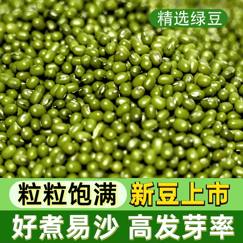 农家绿豆新货3斤绿豆芽发芽豆2斤五谷杂粮笨绿豆糕绿豆粉皮