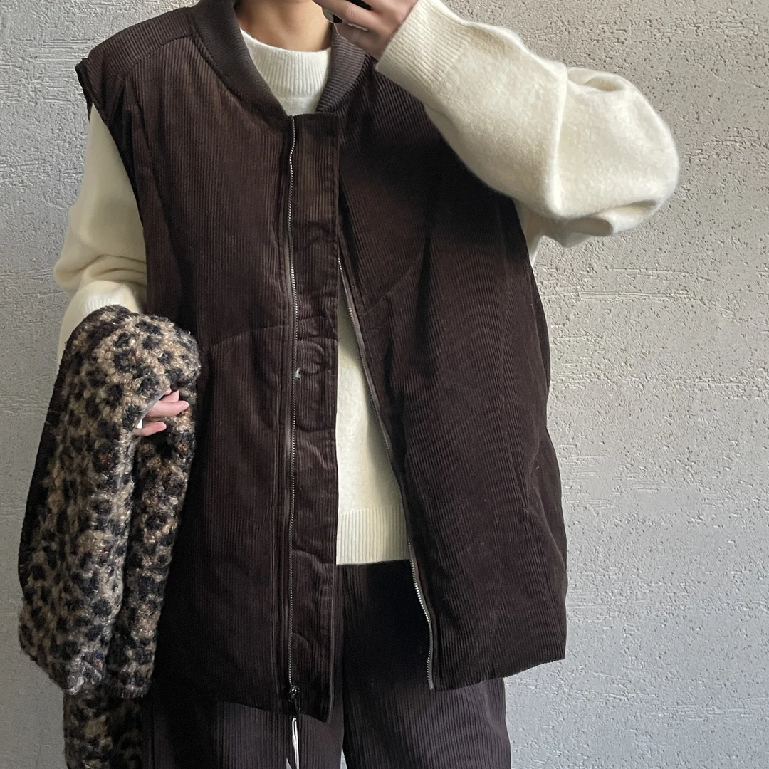 【 雨•美 推荐 】6372咖色韩版气质圆领大款马甲