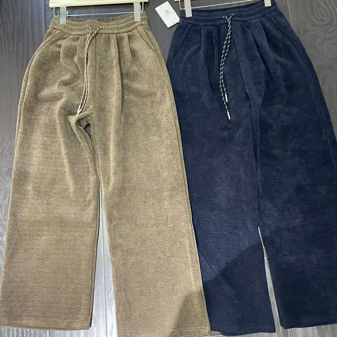 【 雨•美 推荐 】116蓝色休闲百搭抽绳直筒裤卫裤