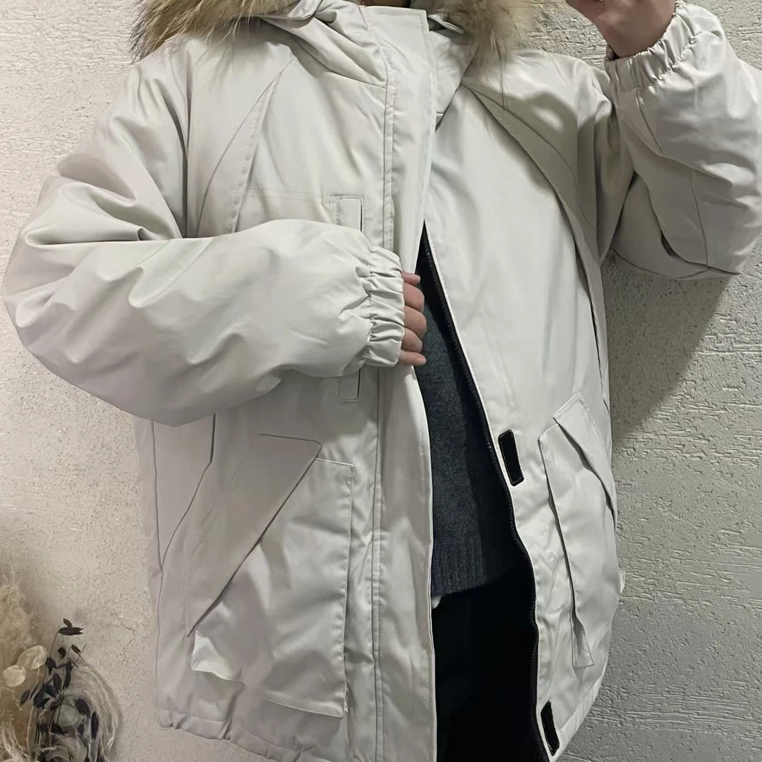 【 雨•美 推荐 】9913杏色斜口袋拉链带标冲锋衣