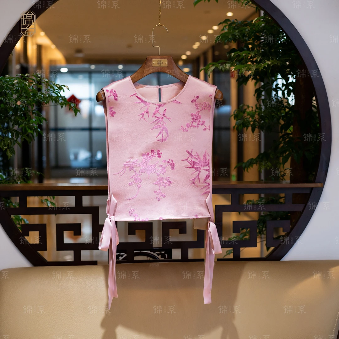 【锦·系】漳绒新中式国风桑蚕丝圆领马甲背心E-36222-ZRD4166778