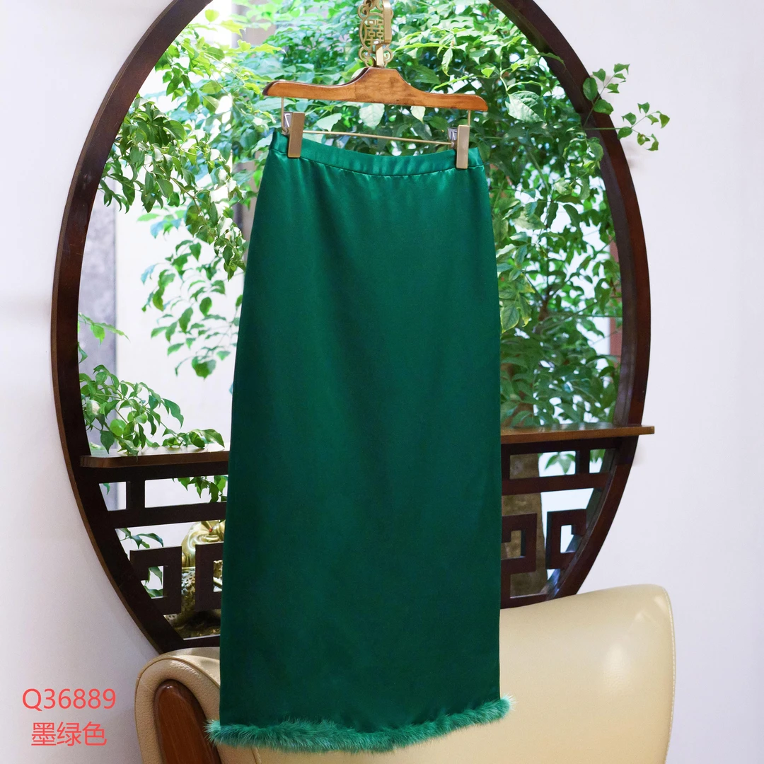 【锦·系】丝毛缎新中式桑蚕丝半裙Q-36889-S3149961