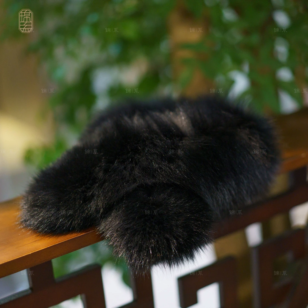 【锦·系】保暖皮毛一体狐狸毛加棉围巾WJ-21