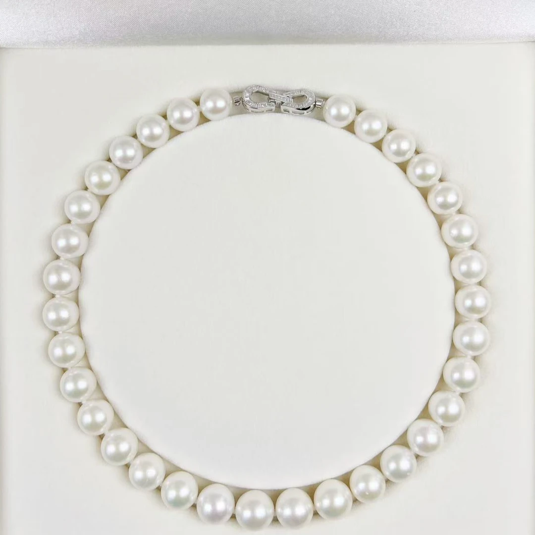 【天圻珠宝】11-13mm淡水爱迪生大点位镜面光妈妈链S9256银