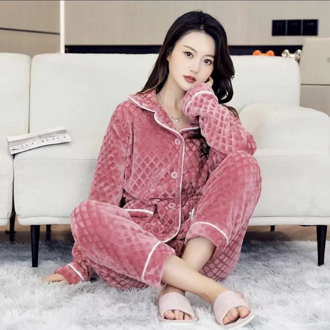 【清仓福利】情侣款舒棉绒加绒保暖休闲睡衣家居服大码秋冬季套装