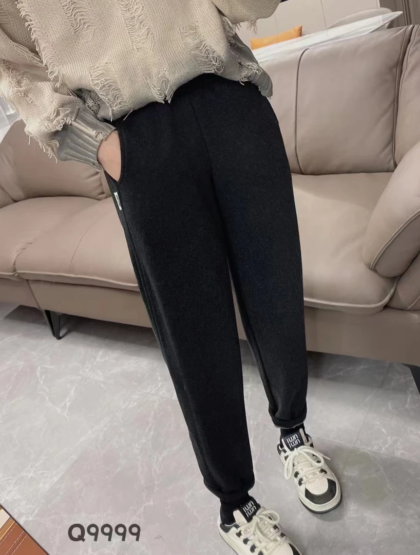 2025春秋上新网红弹力腰身纯色显瘦气质时尚休闲百搭女长裤