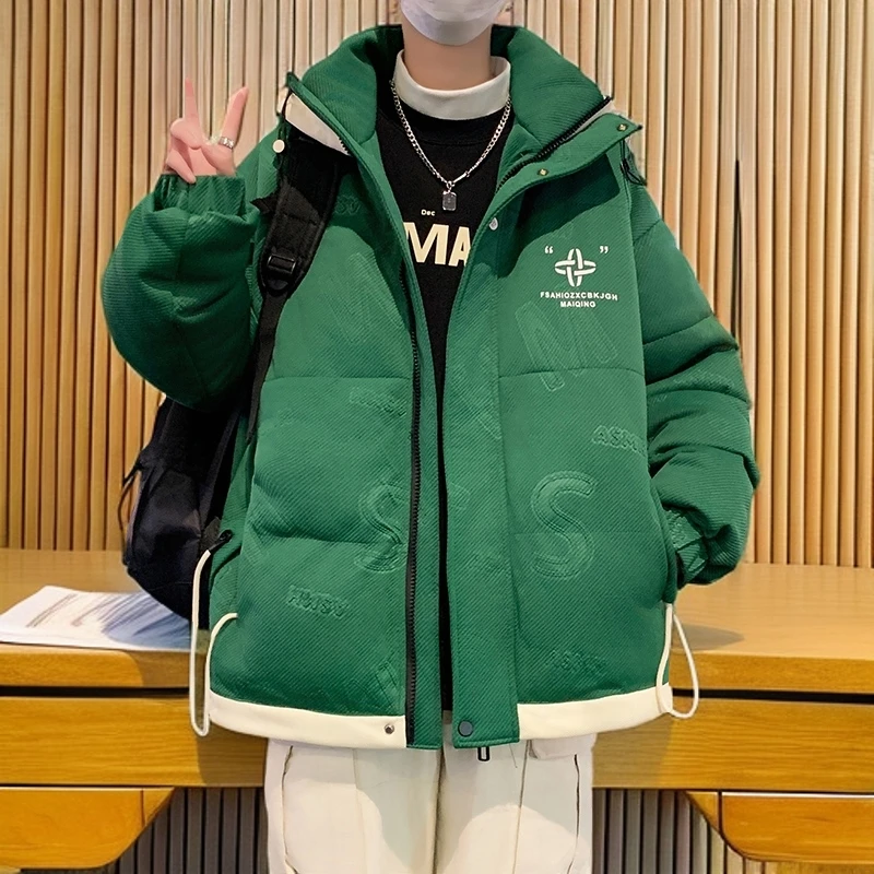 潮流男孩冬季加厚棉袄12岁初中学生13棉服15大童短款棉衣宽松外套