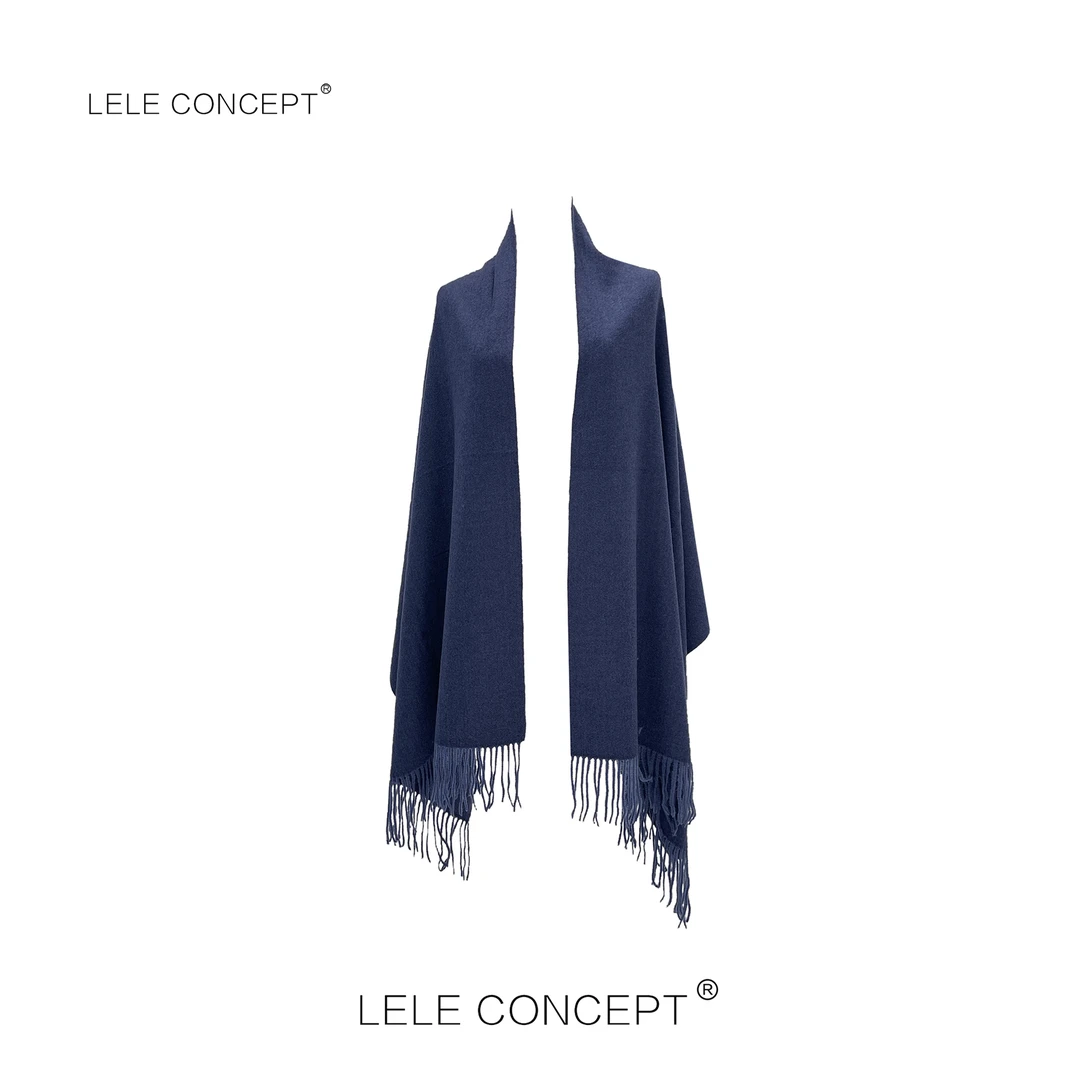 LELE CONCEPT 时尚百搭保暖简约纯色流苏围脖围巾披肩WJ026