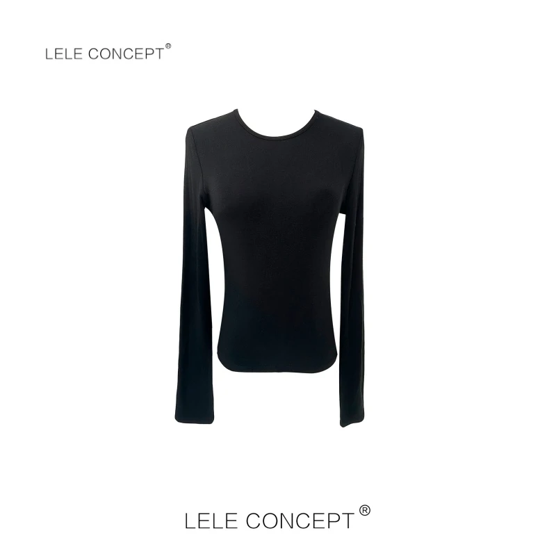 LELE CONCEPT丨净版圆领长袖T恤百搭打底修身显瘦简约时尚TX009