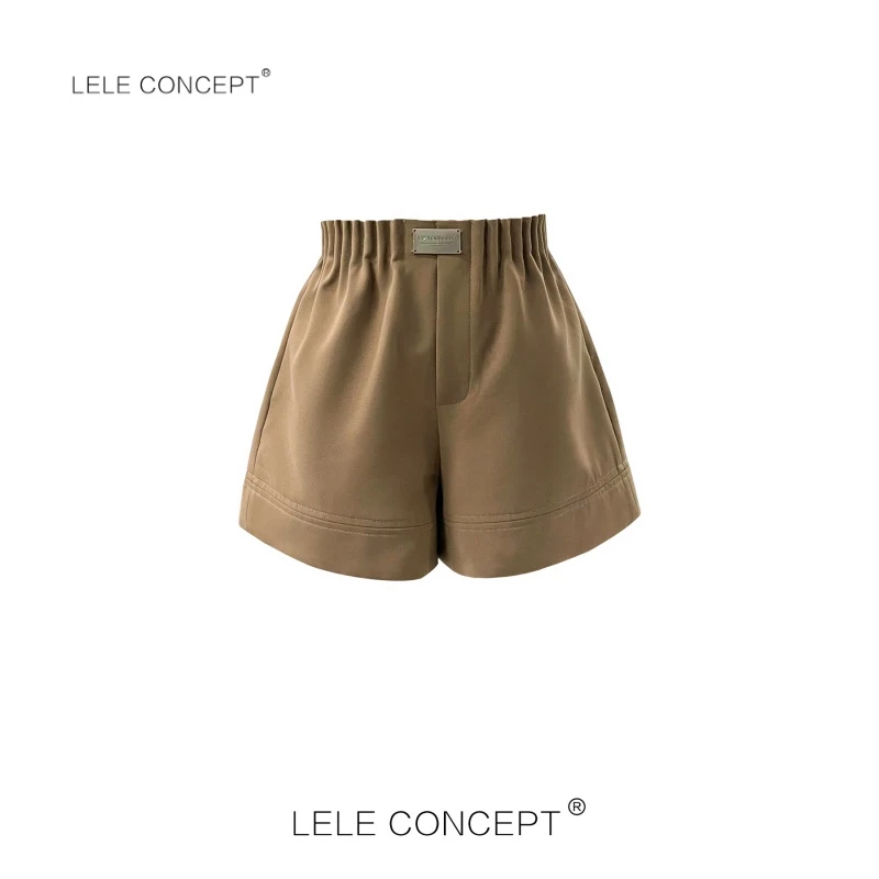 LELE CONCEPT 时尚百搭捏褶高腰短裤K0209