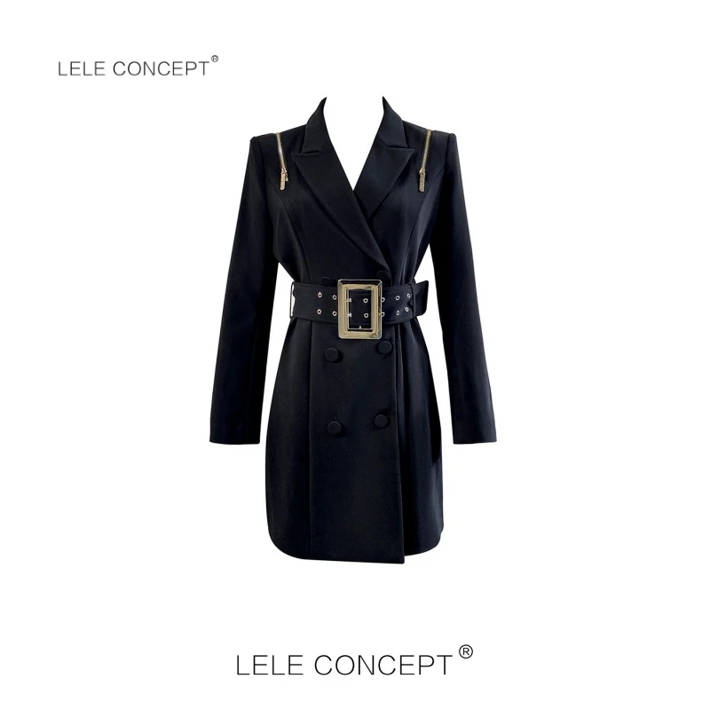 LELE CONCEPT 百搭高级显瘦收腰西服连衣裙气质时尚Y0256