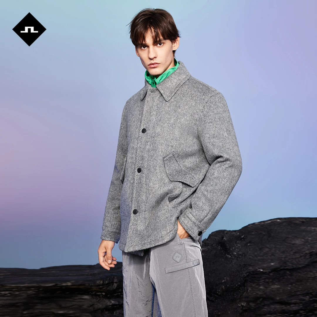 JLINDEBERG金林德伯格时尚秋冬休闲通勤含绵羊毛大衣毛呢外套男士