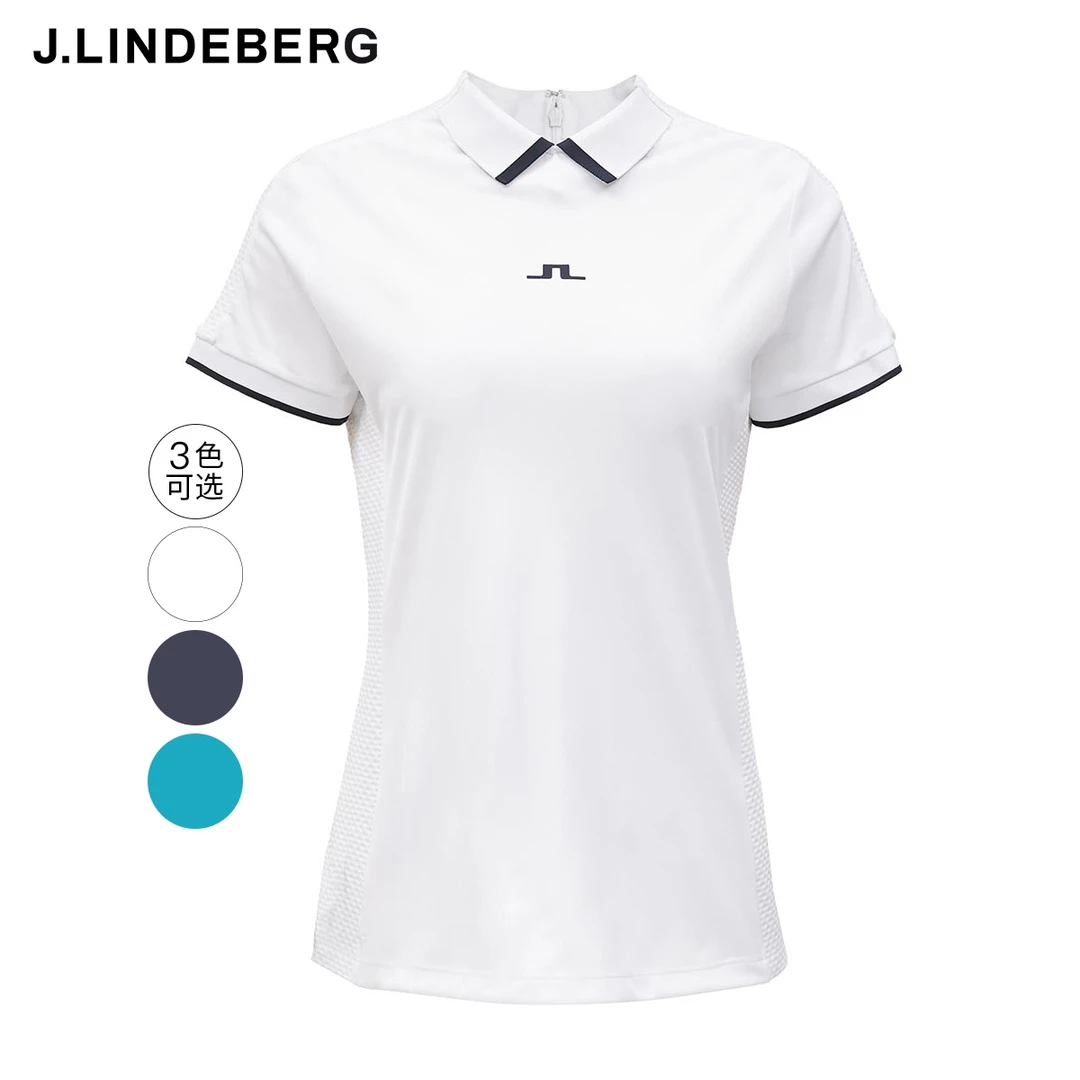 JLINDEBERG金林德伯格进口秋冬潮流golf弹力Polo拼接短袖女