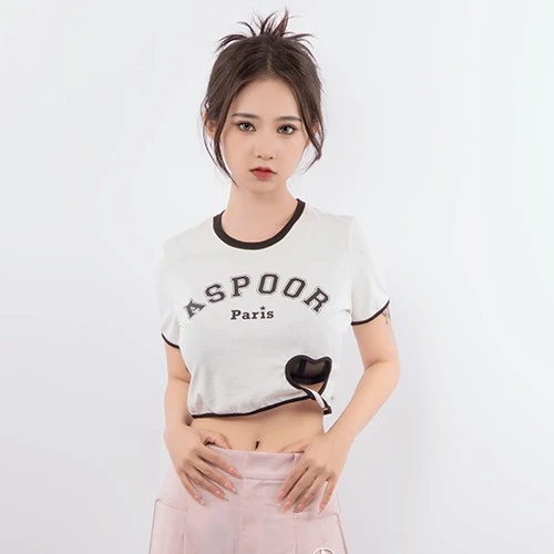 【ANY SPOOR】新款设计师时尚短款短袖T恤73BA03