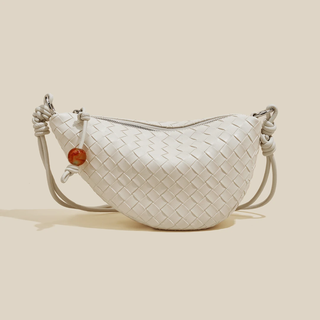 FOXER新款时尚单肩包编织腋下肩包上班通勤包简约小包包小众休闲