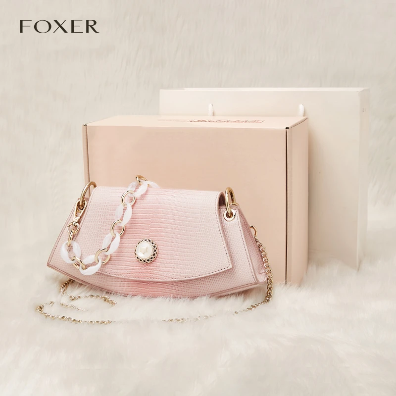 FOXER原创小众设计轻奢腋下包包女流浪夏季粉色高级感斜挎包