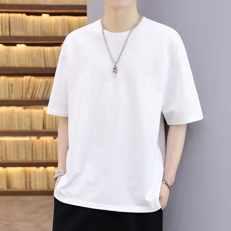 2023夏秋季时尚韩版百搭男女同款ins圆领纯棉休闲印花短袖T恤显瘦
