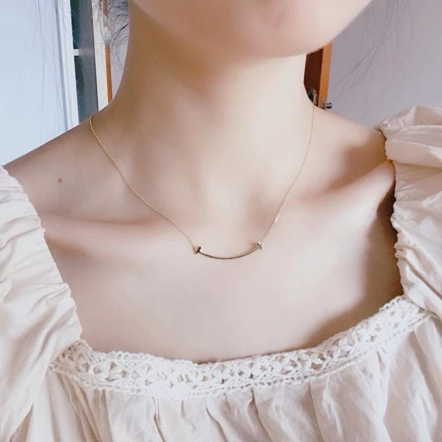 坠链均925银 古丽通体S925纯银微笑项链女2023年新款01560