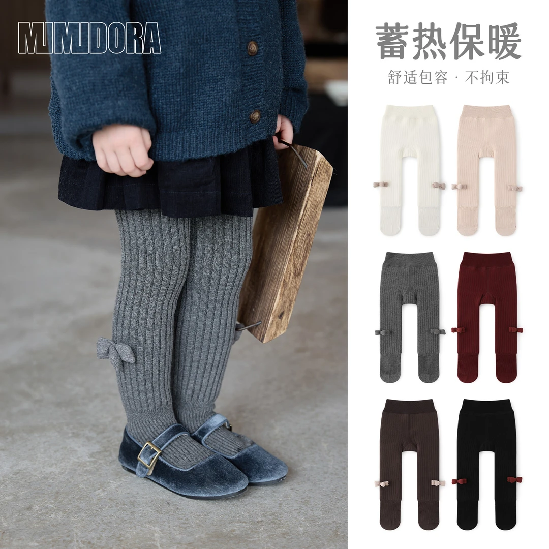 儿童袜子秋冬款女宝宝打底袜女童连裤袜洋气外穿保暖连体袜子冬季