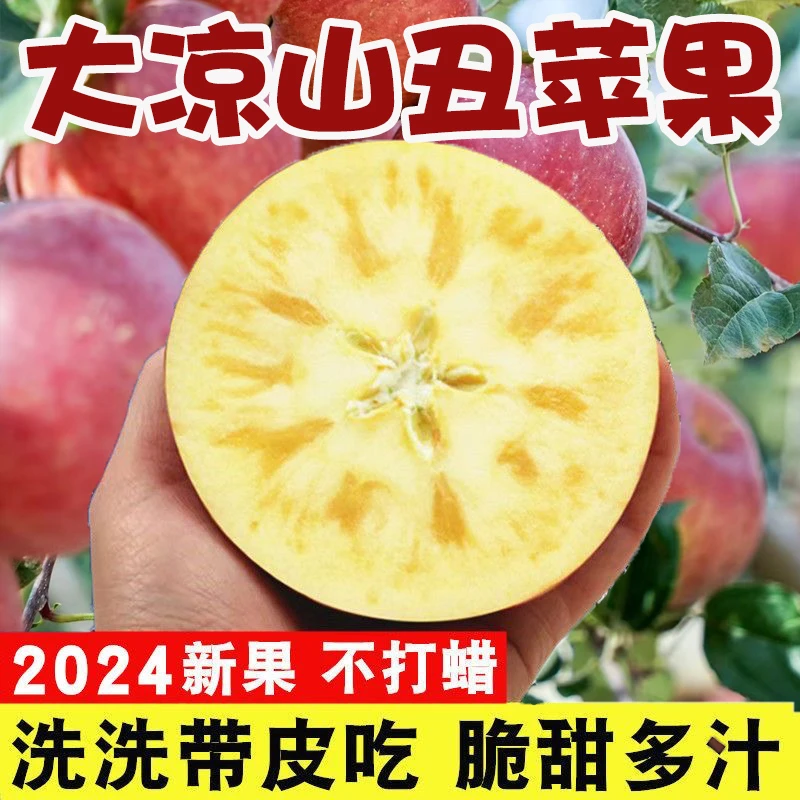 四川大凉山盐源丑苹果脆甜新鲜采摘水果