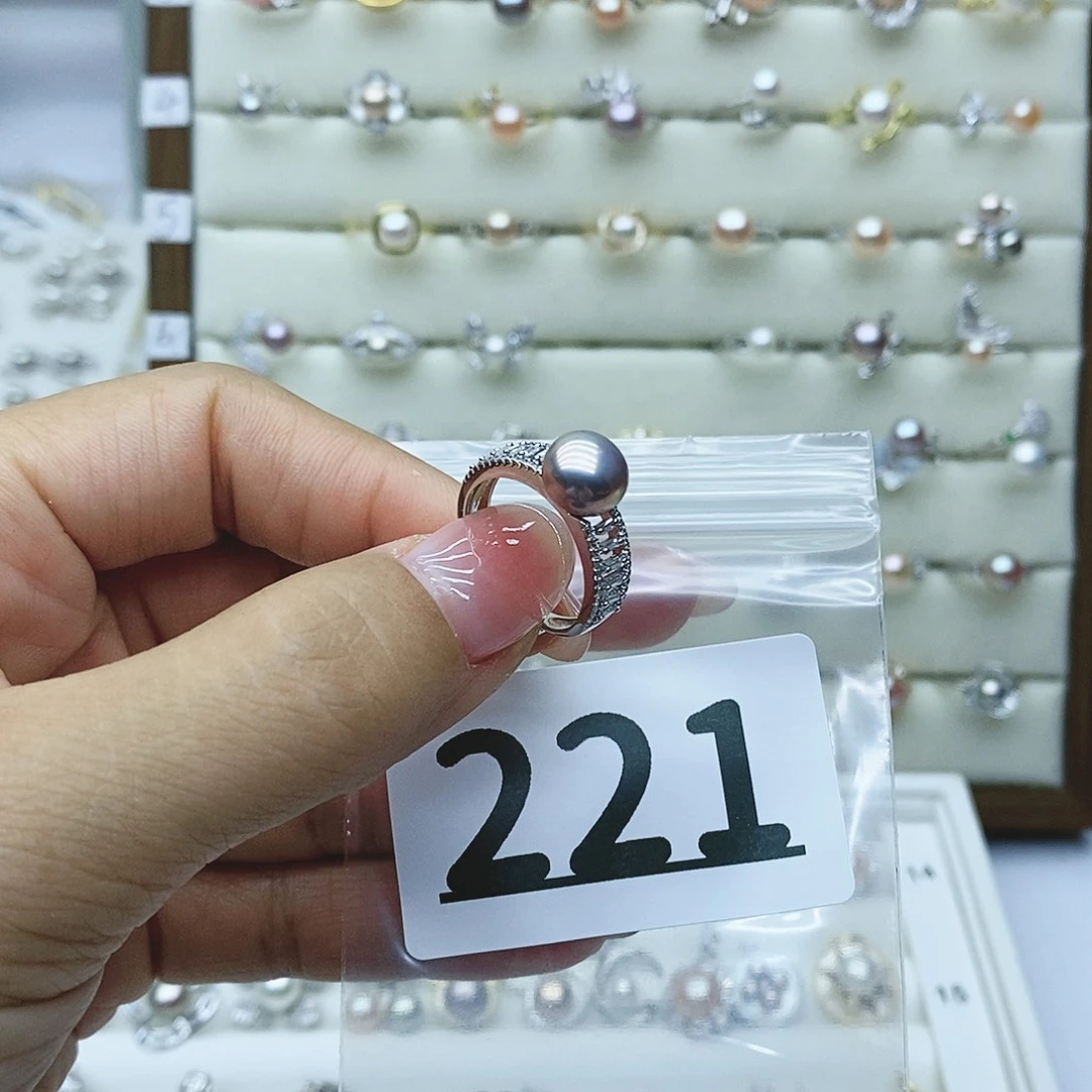 淡水珍珠戒指银S925镶嵌北***星221