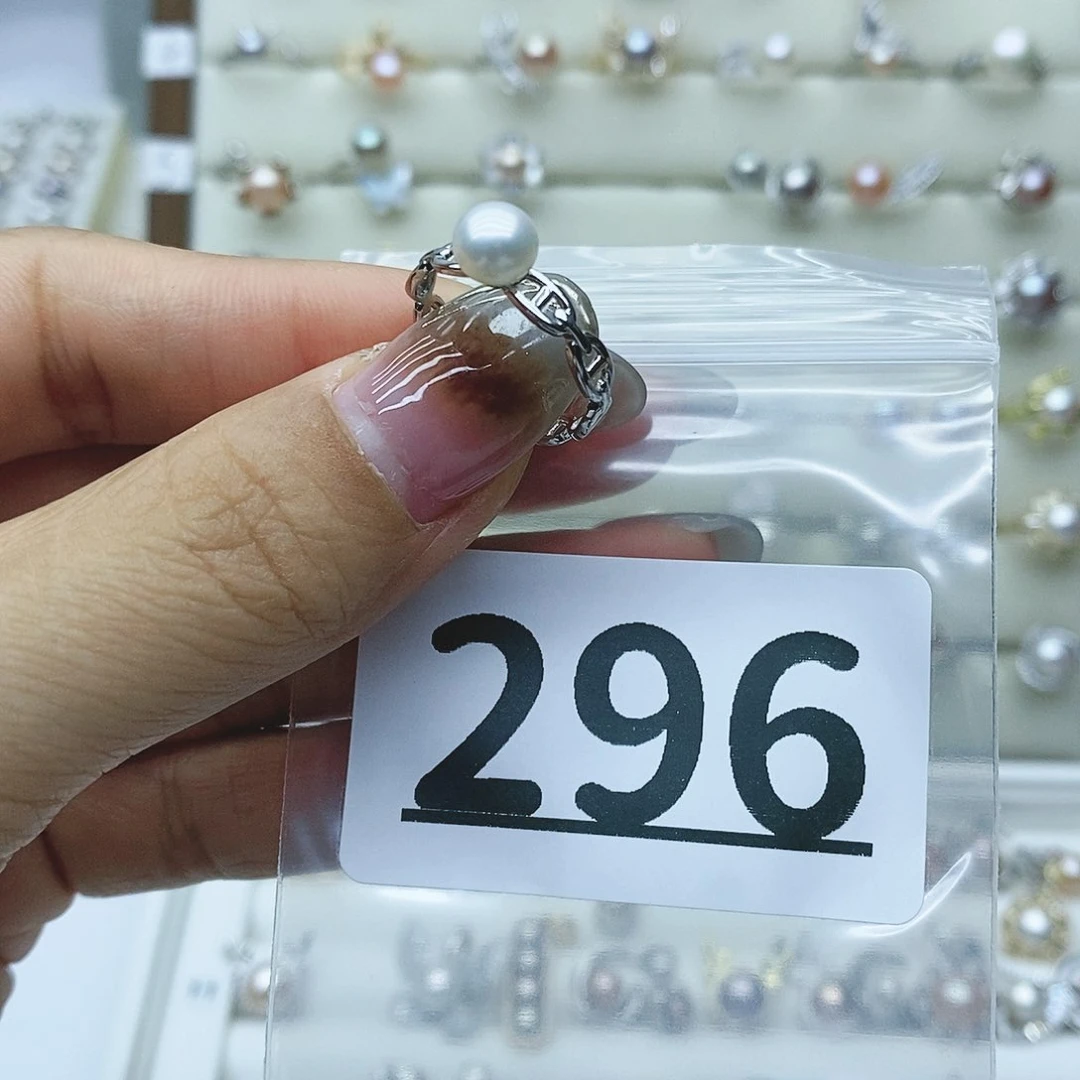 淡水珍珠戒指银S925镶嵌296