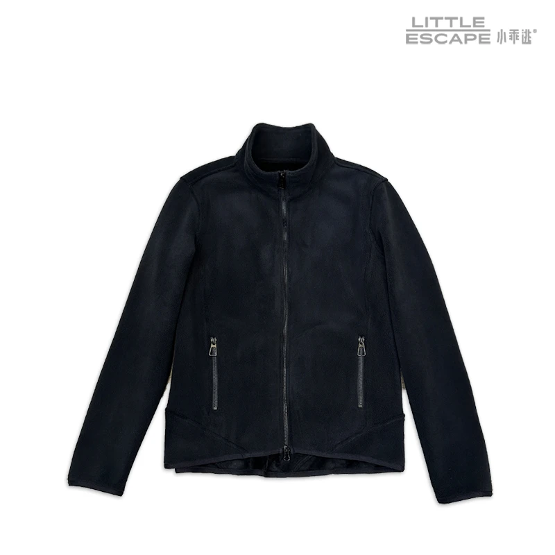 小乖逃GML新款设计师双拉链高级感黑色外套秋冬加厚休闲231150