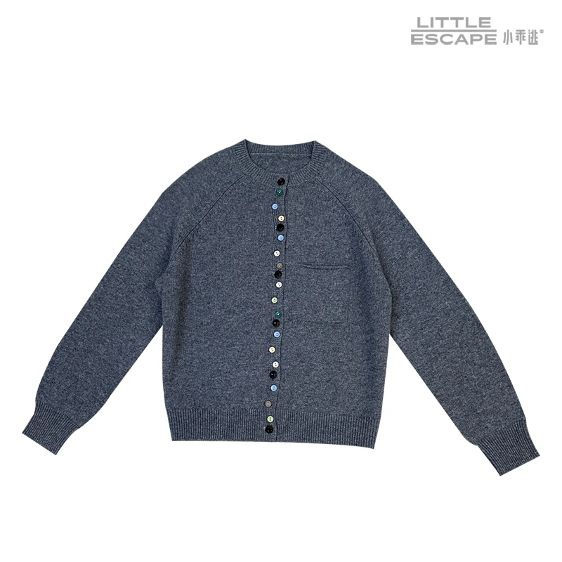 现货克重315克WG杏色羊毛衫长袖气质百搭灰色毛衣开衫10101